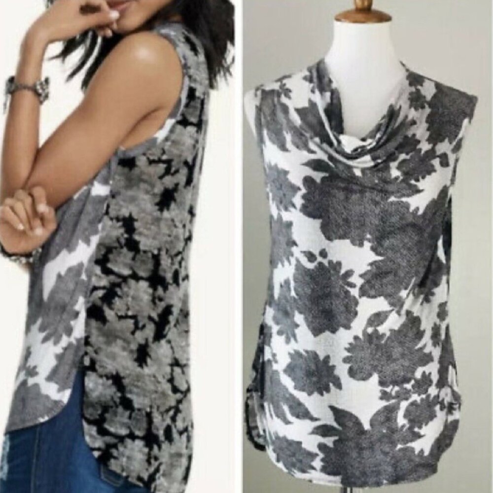 Cabi Tango Floral Cowl Drape Neck Blouse #3057